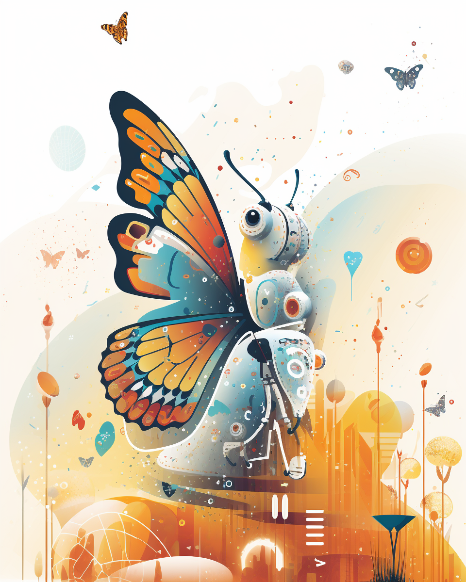 SEO butterfly soaring above digital landscape